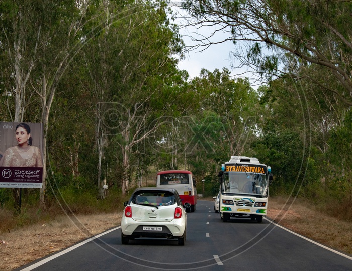 Roads of Hassan district, Karnataka.