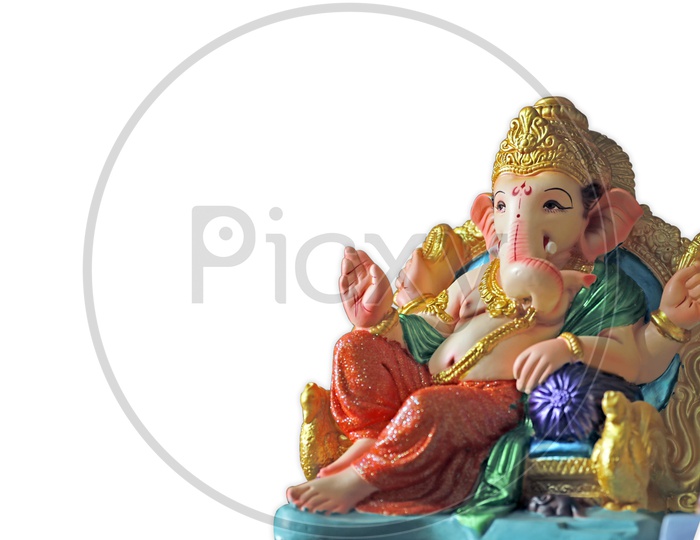 Lord Ganesh Idol / Ganesha Idol with white background