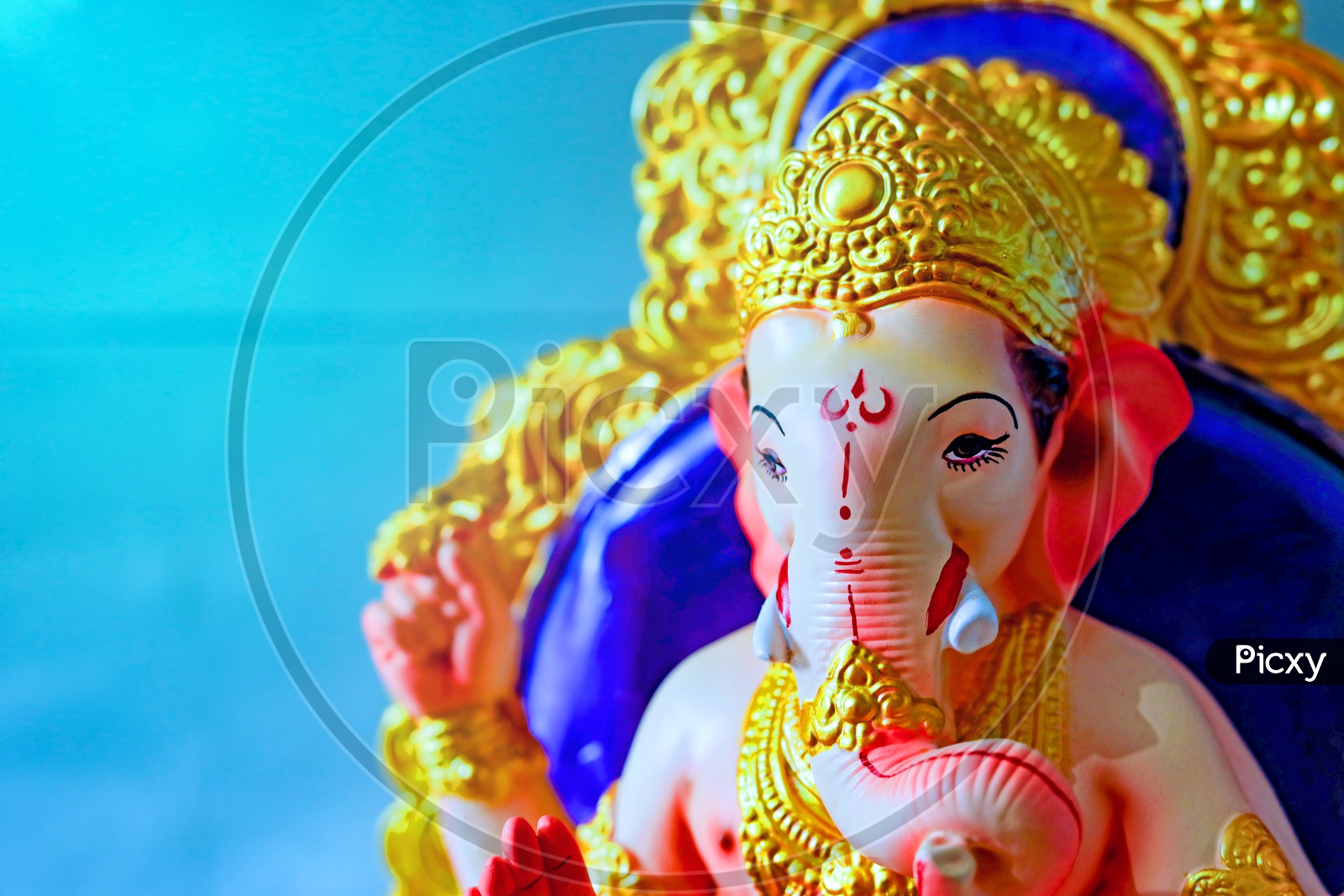 Close up shot of  Lord Ganesh Idol / Ganesha Idol