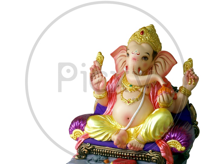 Lord Ganesha Idol with white background / Ganesh Idol