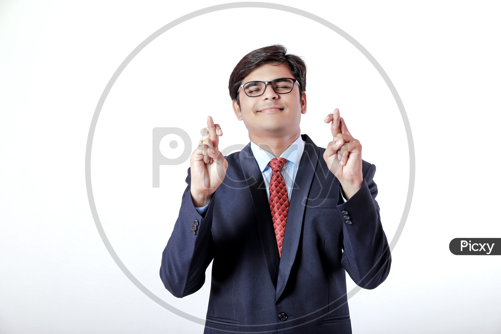 Indian Young Professional Man In Suite with a Smile On Face  and Expressions