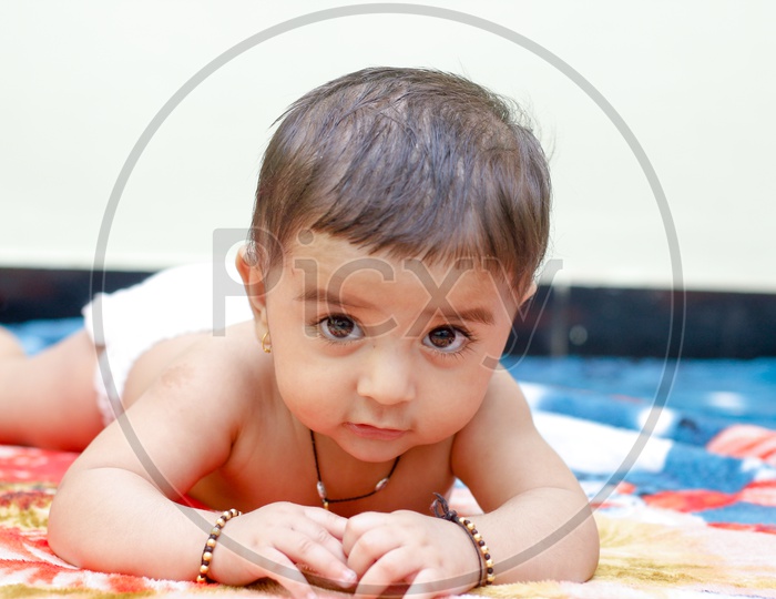 Indian Cute Baby Boy  Closeup Shot With Cute Expressions On Face