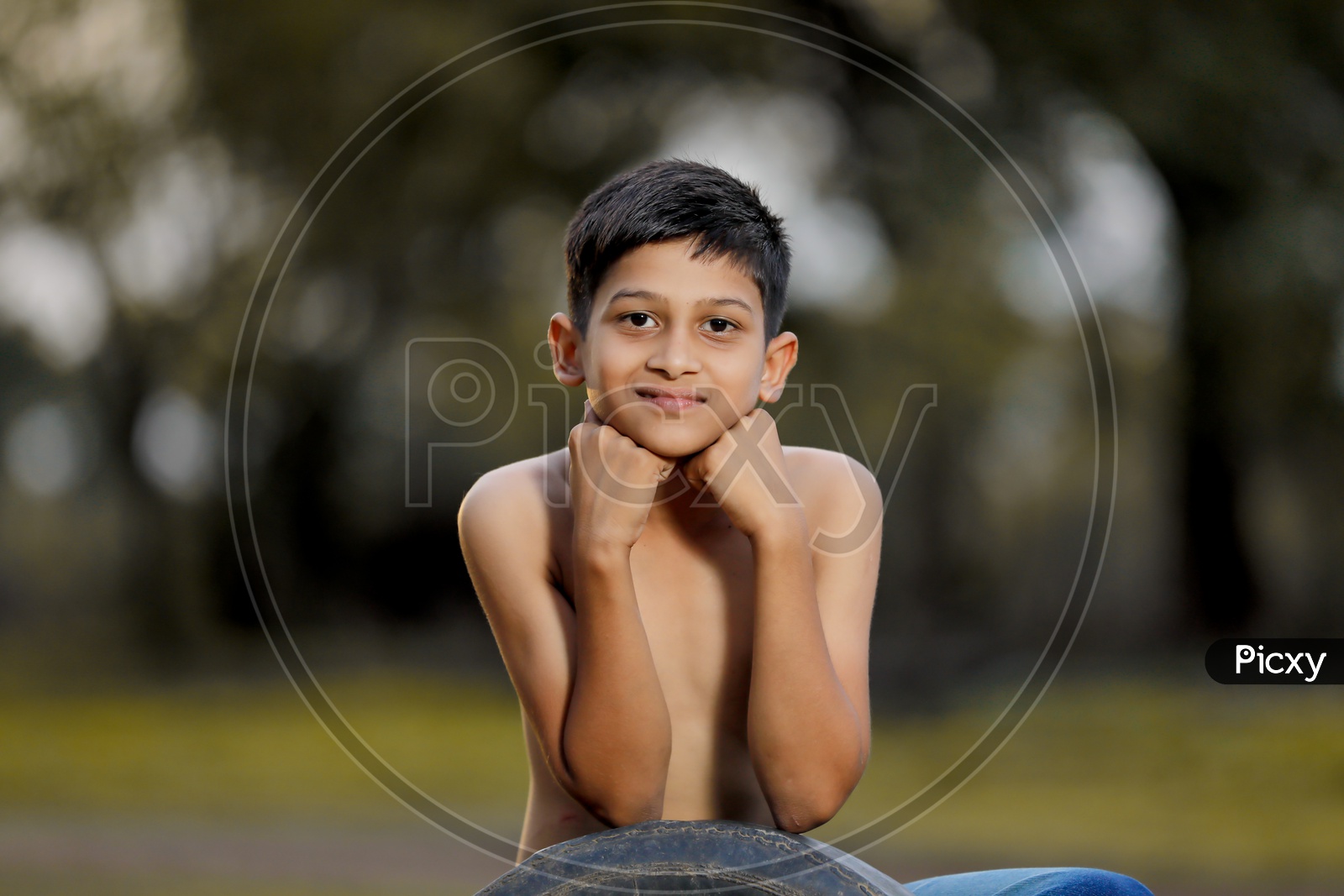 Indian Rural Boy With an Expression On Face Closeup Shot