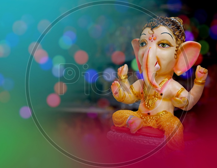 Lord Ganesh Idol / Ganesha Idol with beautiful bokeh background
