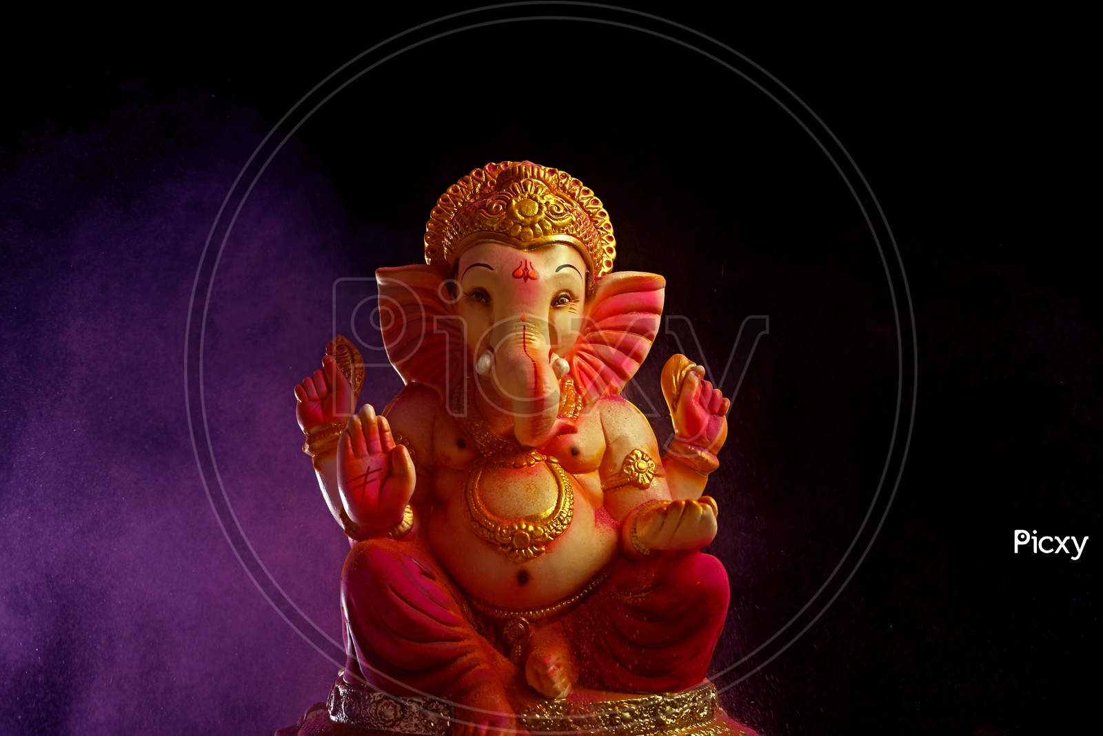 Lord Ganesh Idol with beautiful Colour Splash