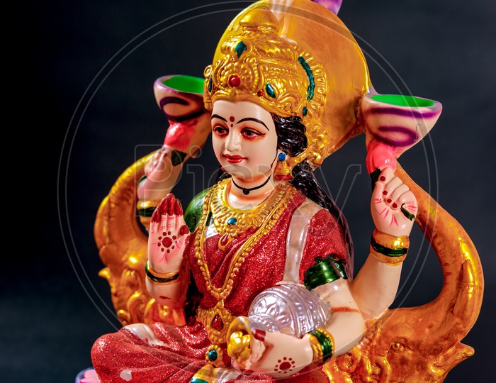 Sri Lakshmi Devi Idol with black Background
