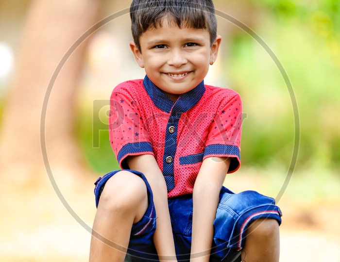 Indian Boy Child  with Smiling Face