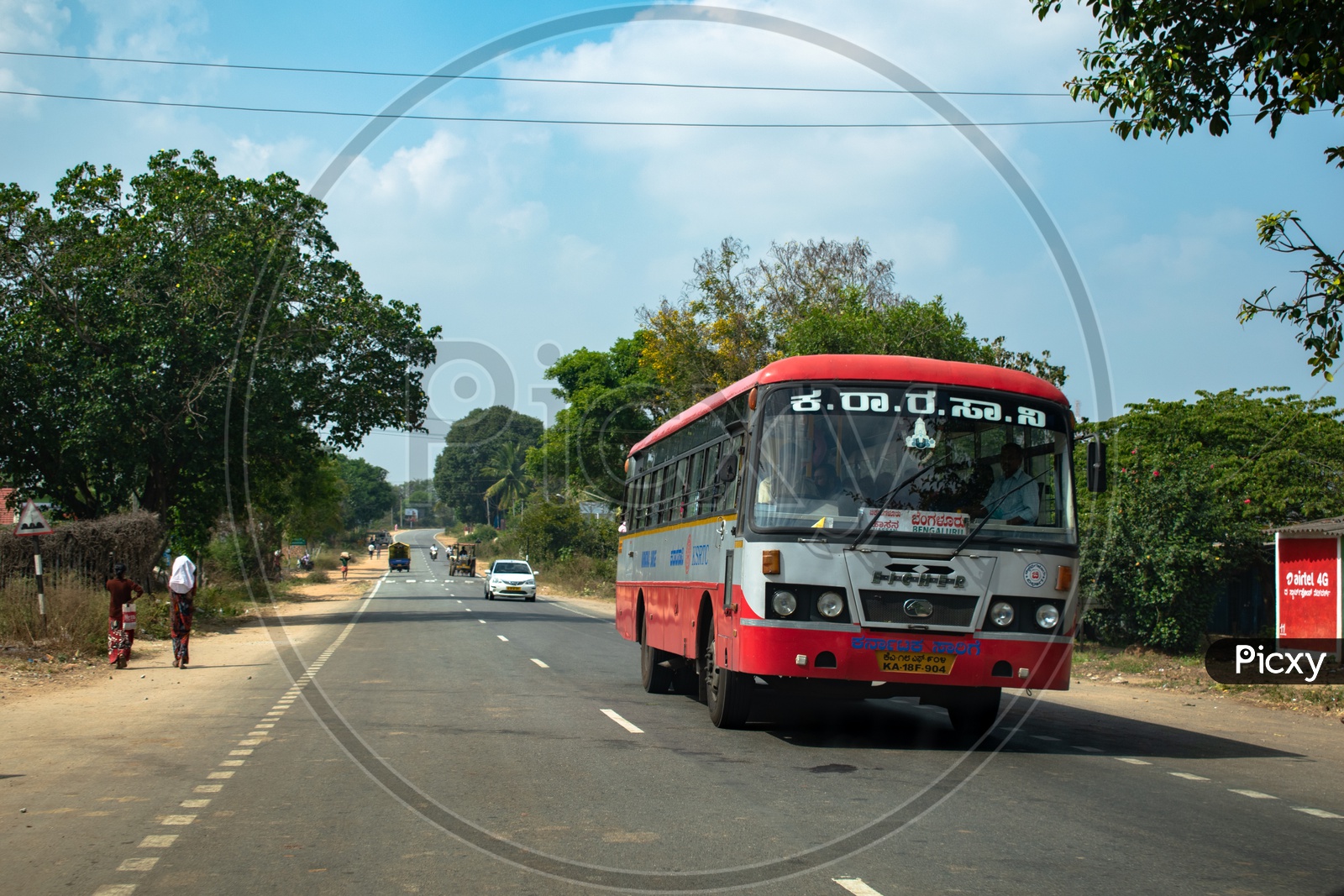 KSRTC Bus On Roads Of Karnataka State