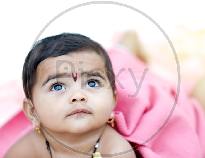 Indian Cute Baby Boy With Cute Expression on Face Closeup Shot