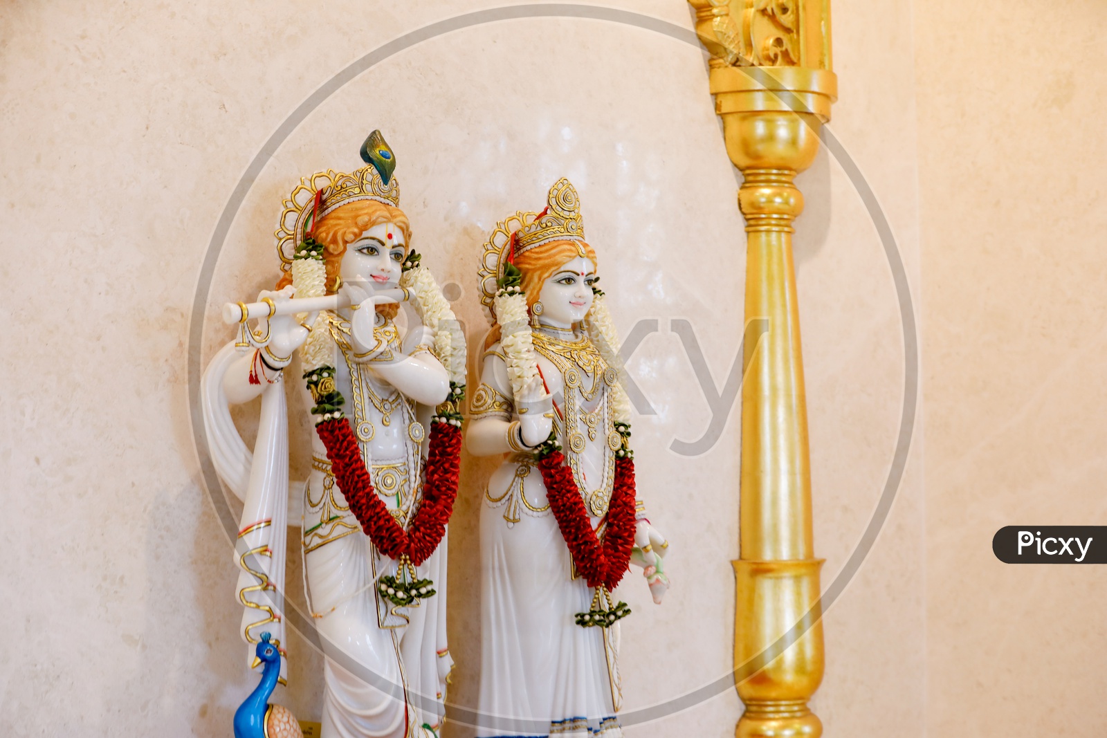 Radha Sri Krishna Idol with white background