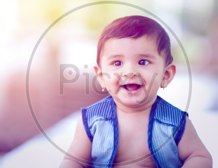 Indian baby Boy With Smiling Face Closeup Shot