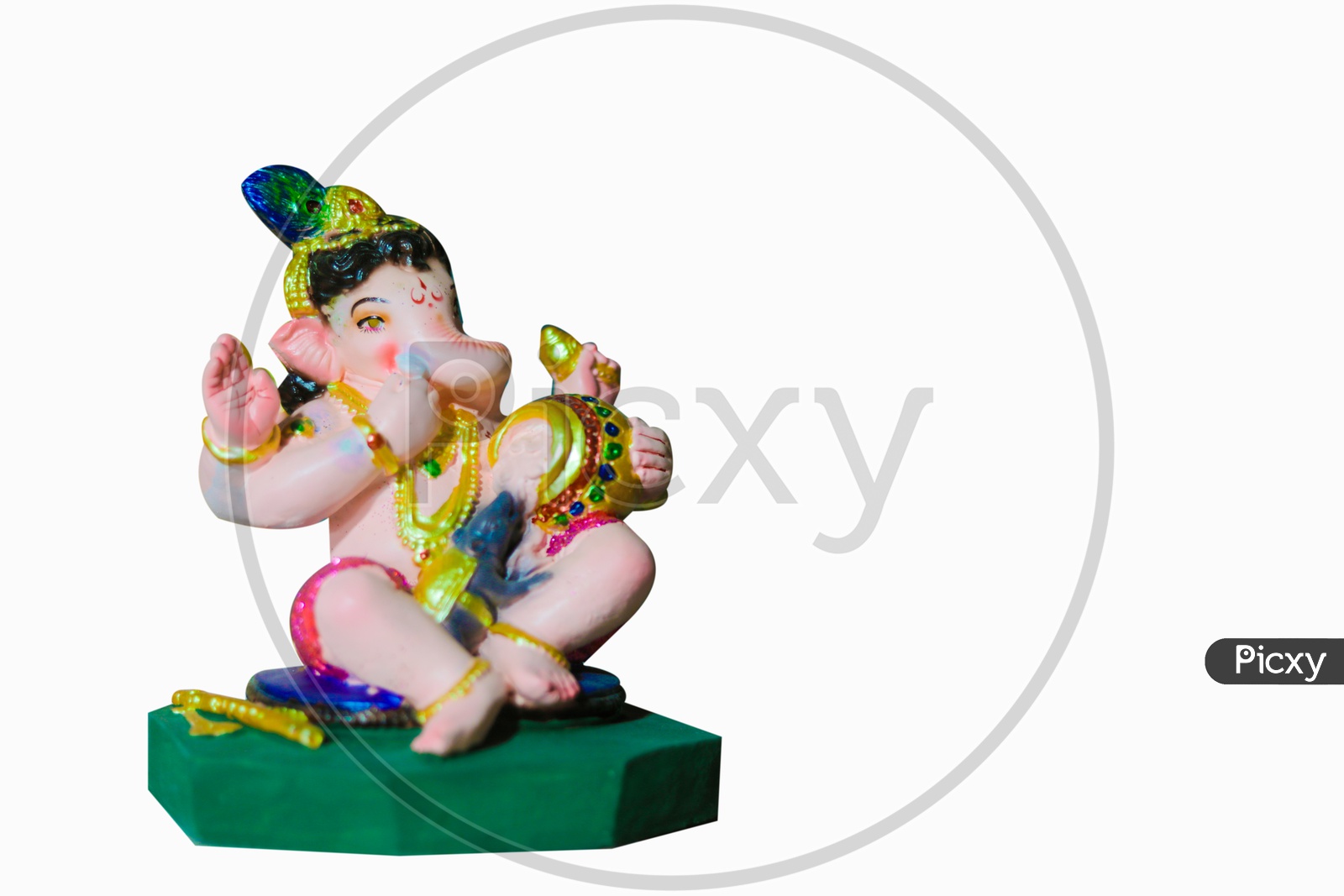 Lord Ganesha Idol with white background