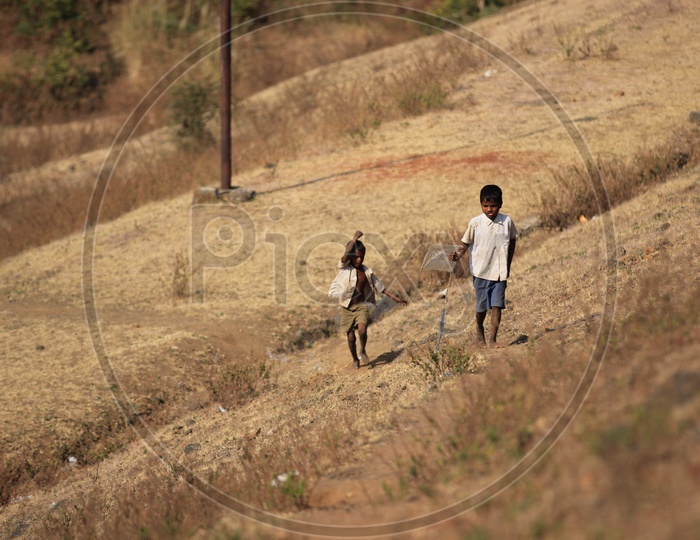 Rural Indian Children Playing