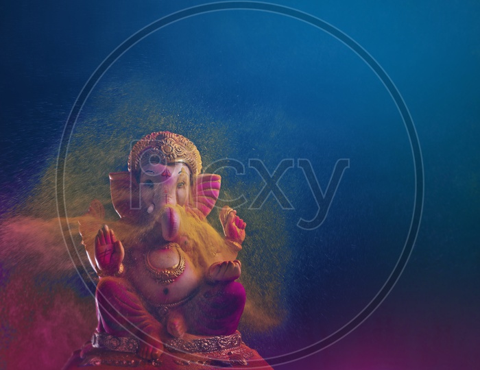 Lord Ganesh Idol with beautiful Colour Splash
