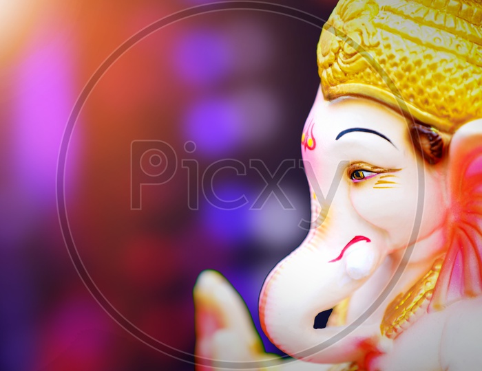 Close up shot of Lord Ganesh