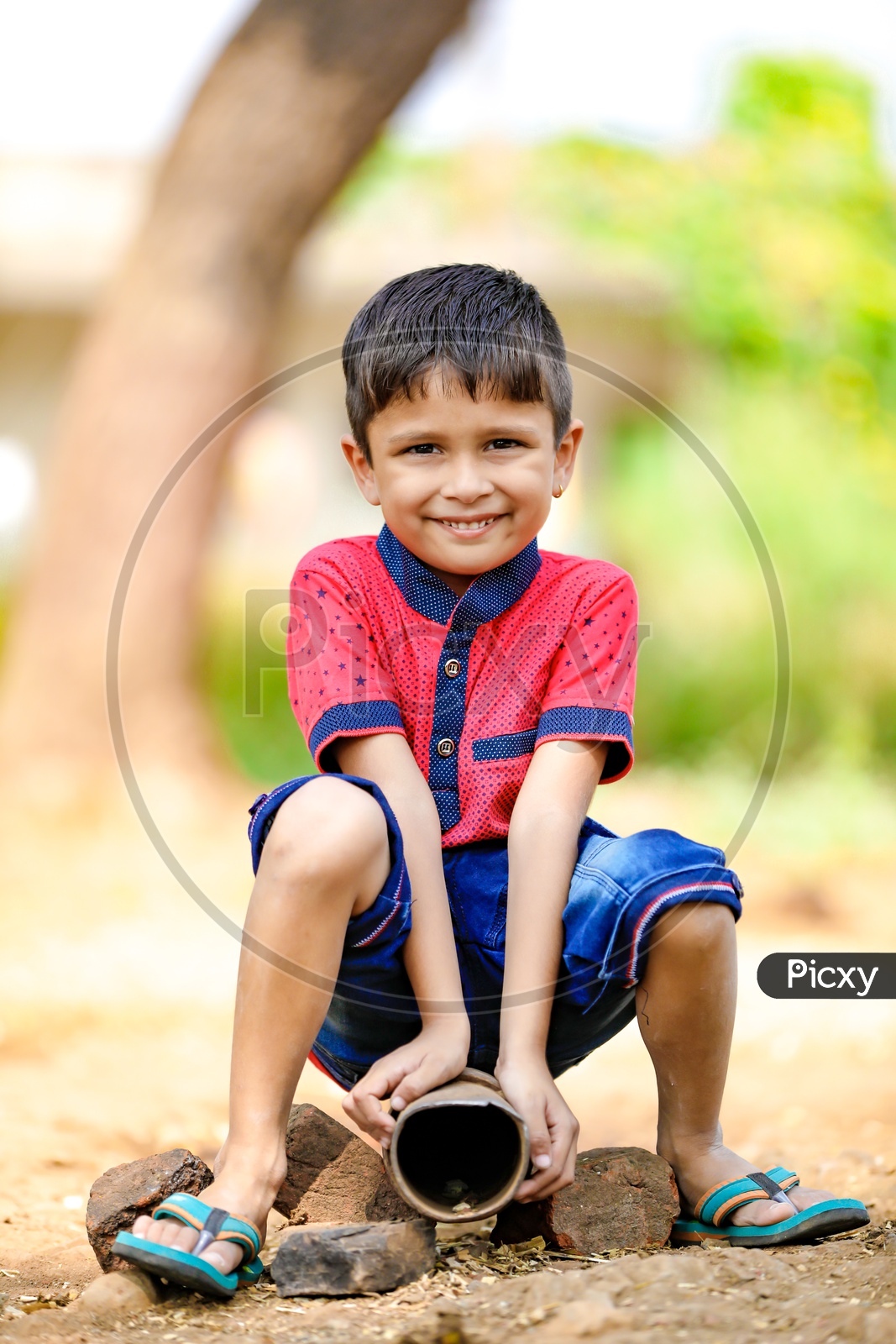 Indian Boy Child  with Smiling Face
