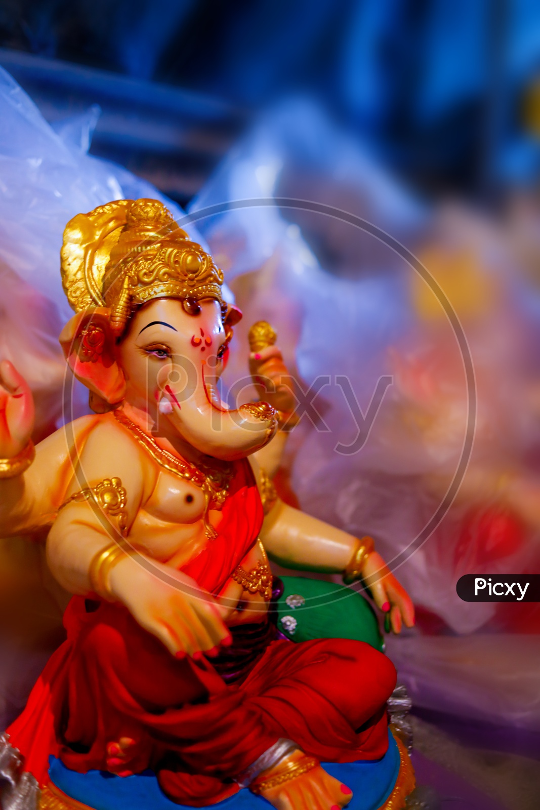 Close up shot of Lord Ganesha Idol/ Ganesh