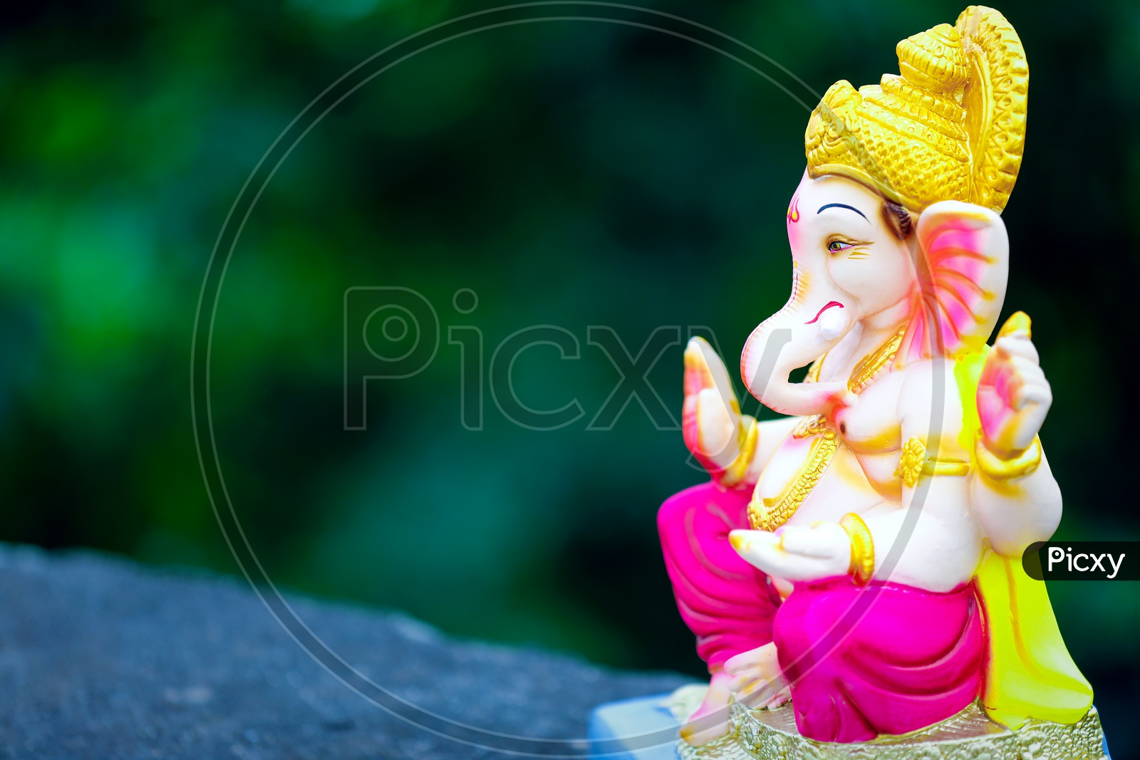 Image of Lord Ganesh Idol with beautiful Greenery / Ganesha Idol ...