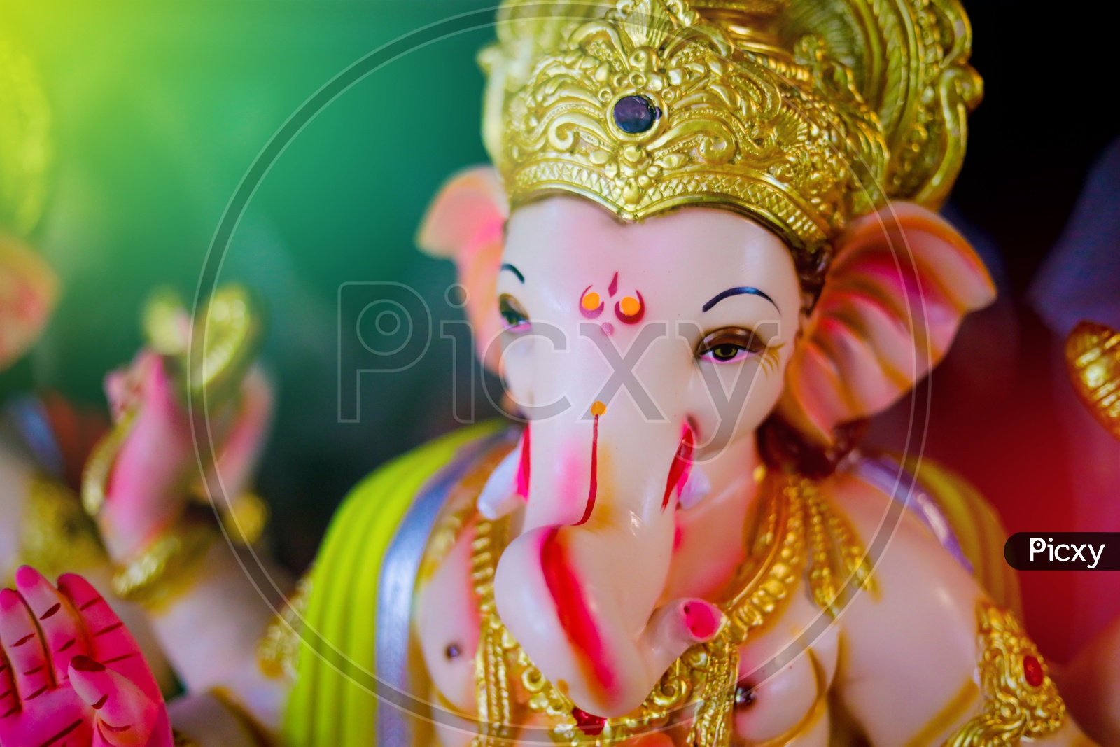 Close up shot of Lord Ganesha Idol / Ganesh Idol