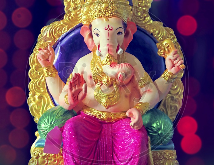 Lord Ganesh Idol / Ganesha Idol with beautiful Bokeh background