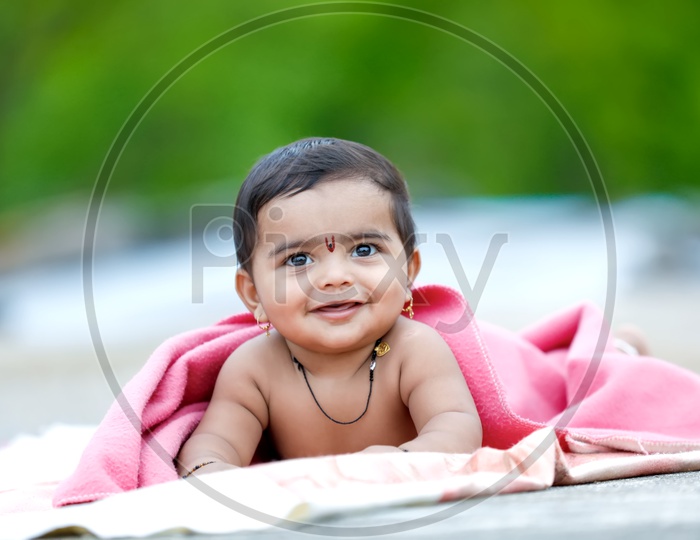 Indian Cute Baby Boy With Cute Expression on Face Closeup Shot