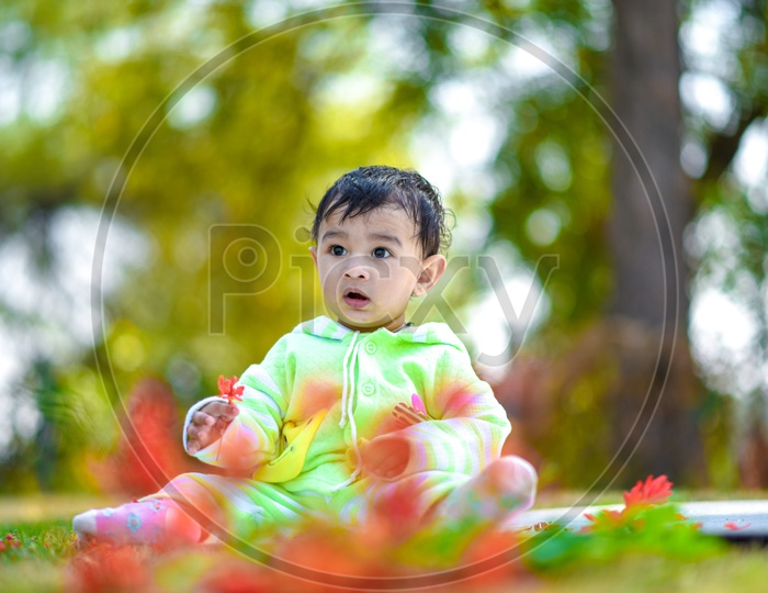 Indian Cute Baby Boy Closeup Shot with Cute Expressions