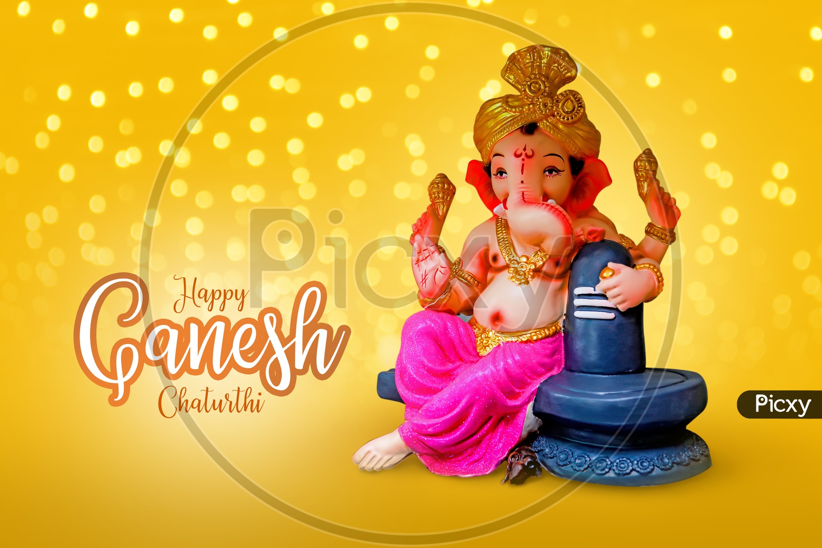 Indian Hindu God Lord Ganesh Template For Festival Wishes