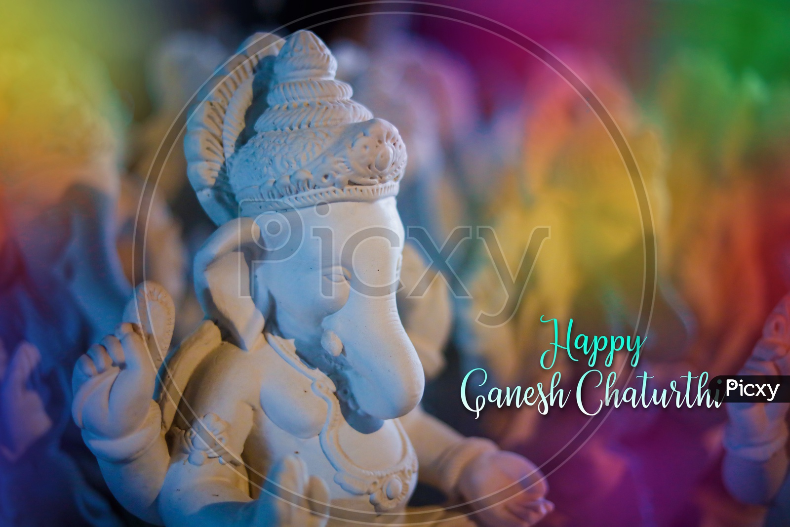 Close up shot of Lord Ganesha Clay  Idol / Ganesh Idol