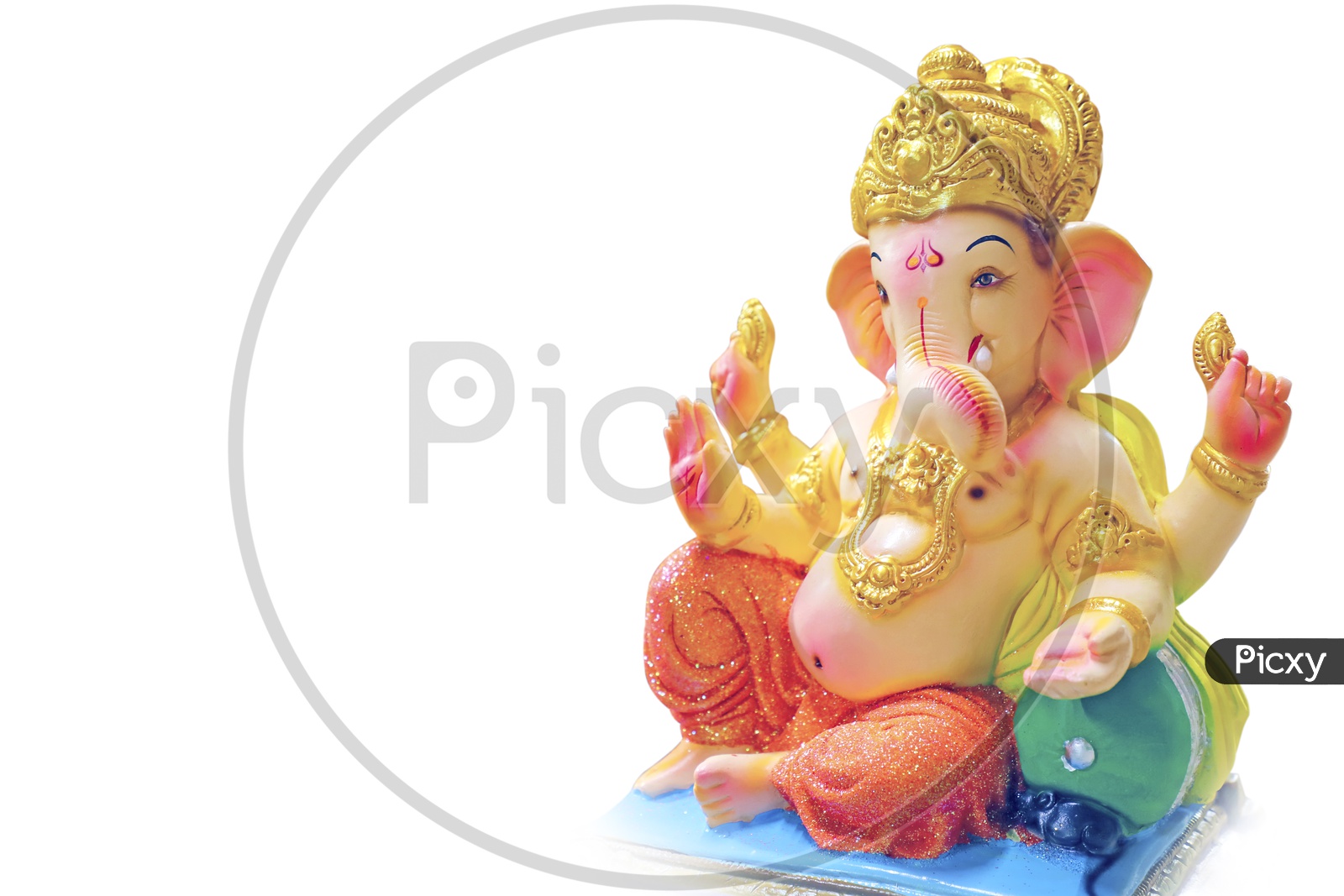 Lord Ganesh Idol with white  background