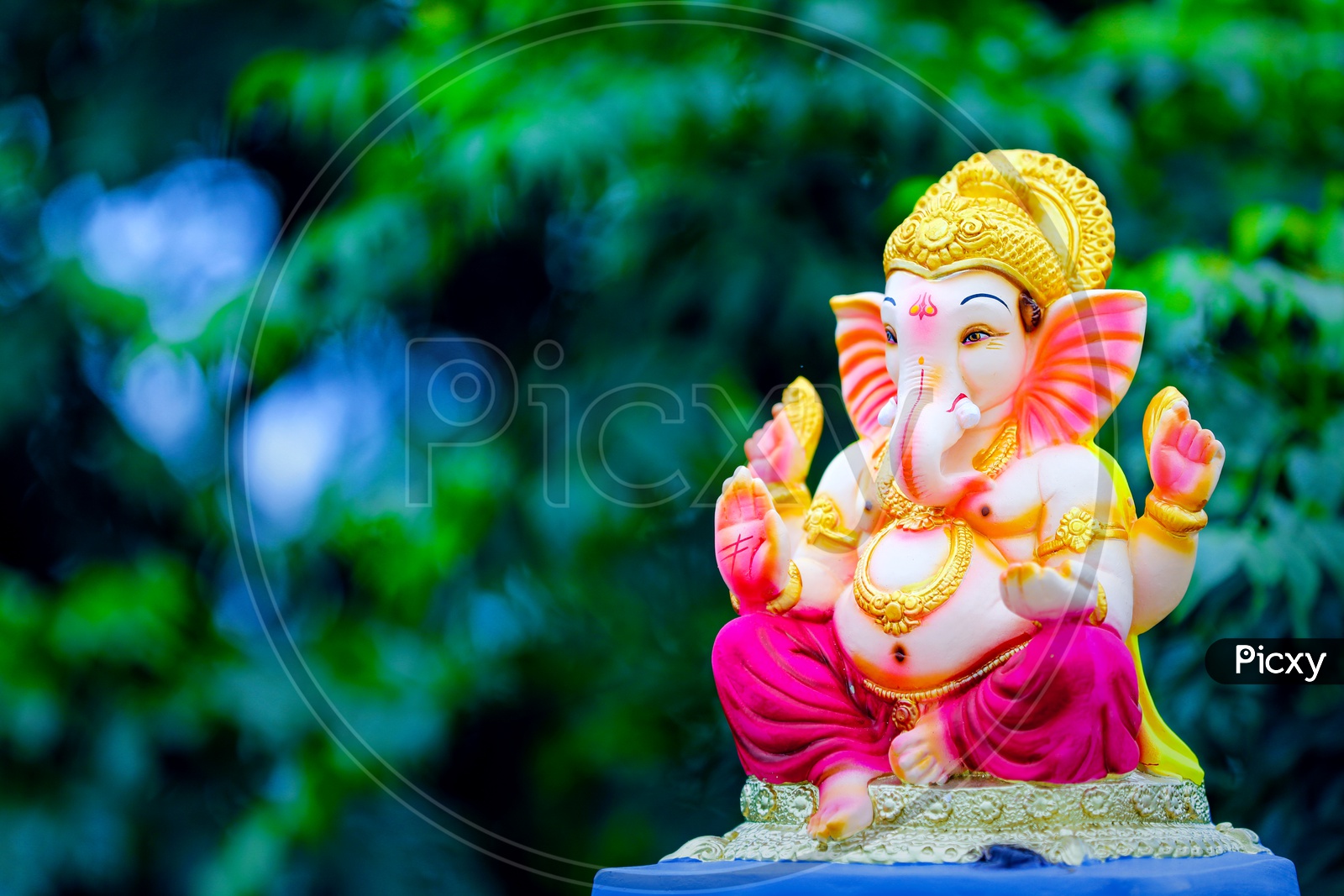 Lord Ganesh Idol with beautiful Greenery /  Ganesha Idol