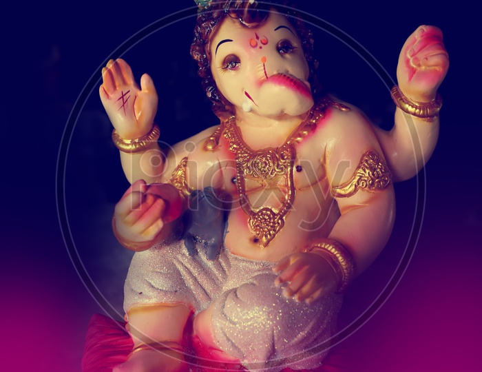 Lord Ganesh Idol / Ganesha Idol with beautiful bokeh background