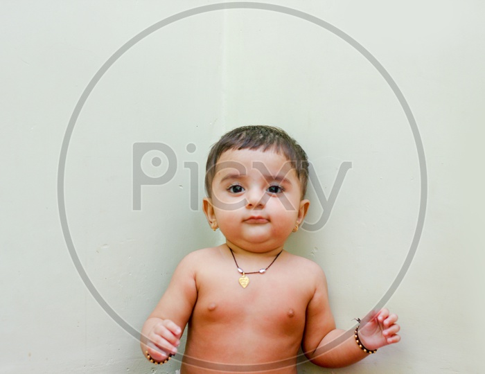 Indian Cute Baby Boy  Closeup Shot With Cute Expressions On Face