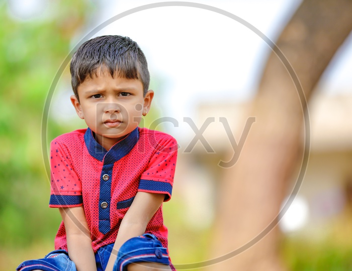 Indian Boy With Expression Closeup Shot