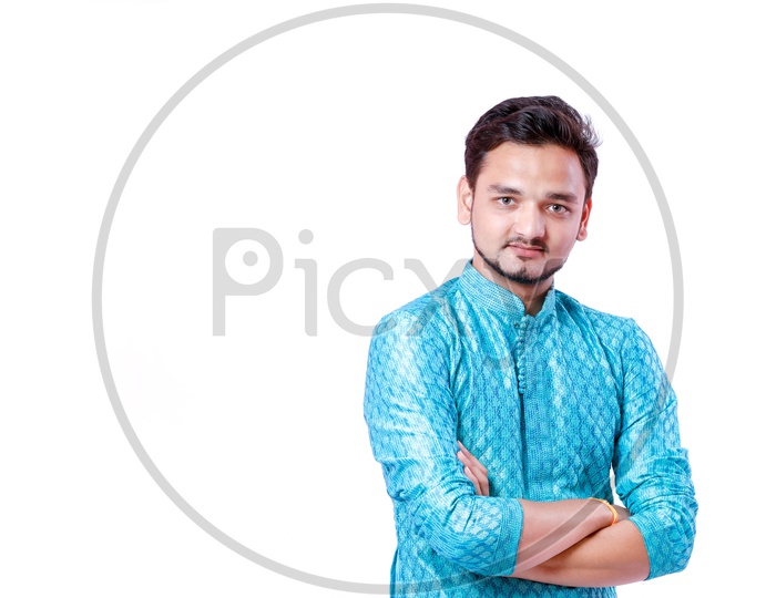 Indian Young Professional Man With a Smiling Face  On an Isolated White Background