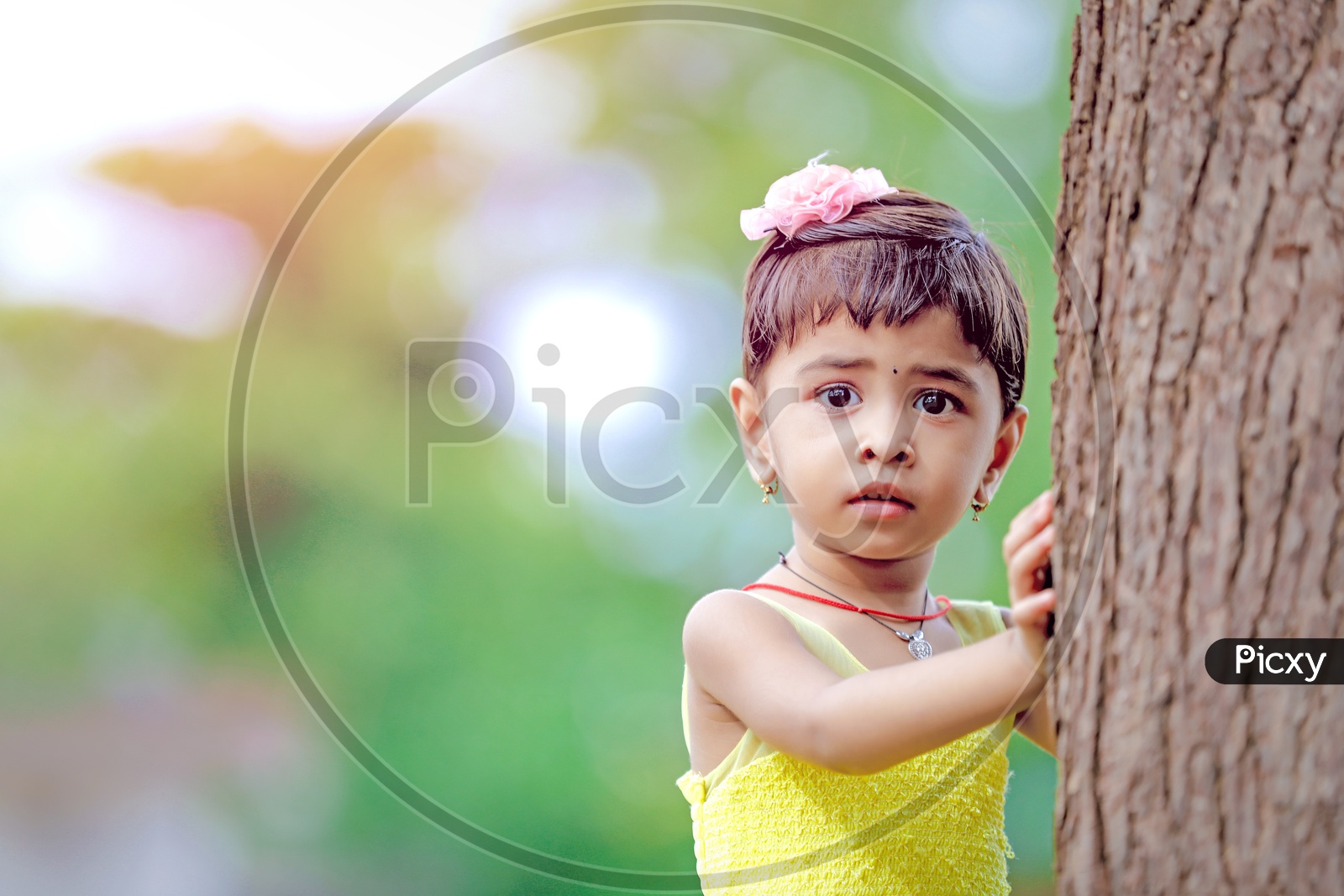 Indian Cute Girl Child With Expression on face Closeup SHots