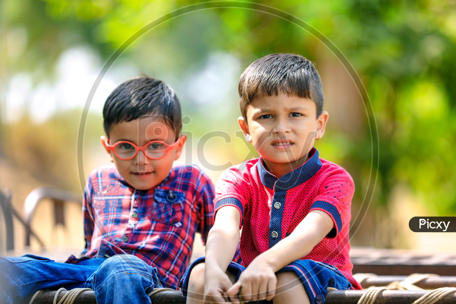 Indian Children Boys Friends with glasses