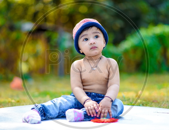 Indian Cute Baby Boy Closeup Shot with  Cute Expression