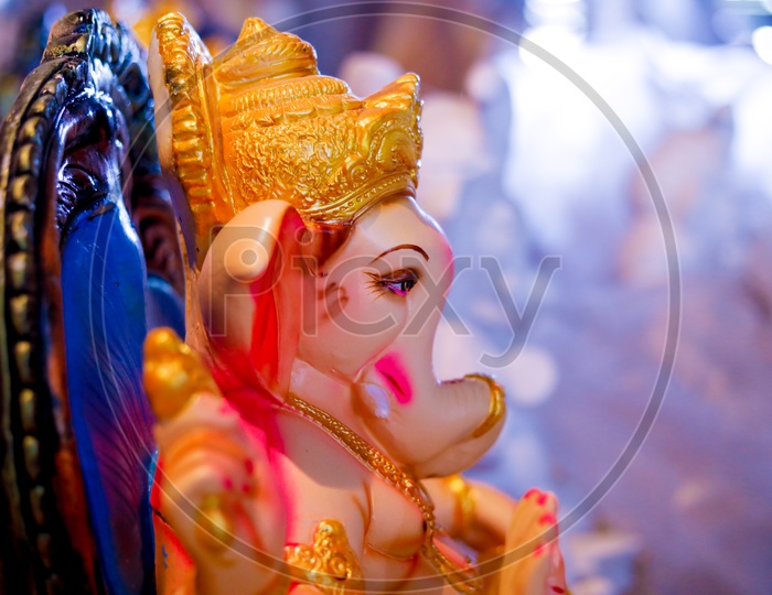 Image Of Close Up Shot Of Lord Ganesha Idol   Ganesh Idol-aj100236-picxy