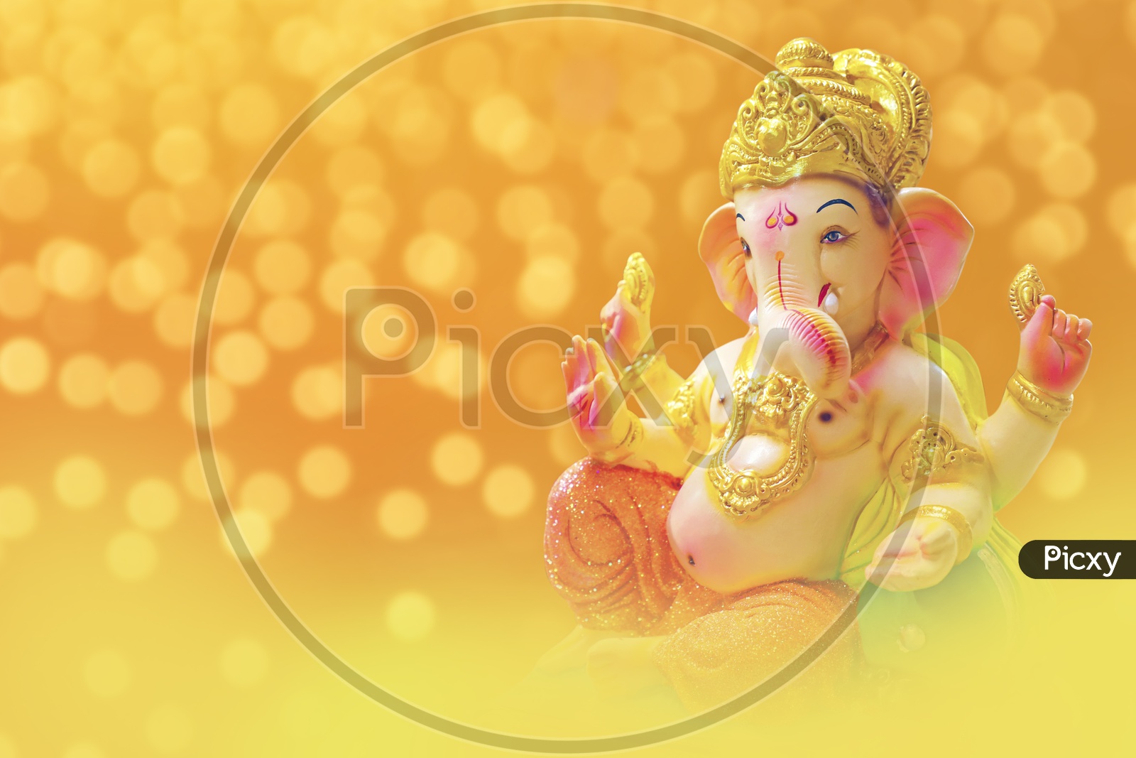 Lord Ganesh Idol with beautiful Bokeh background