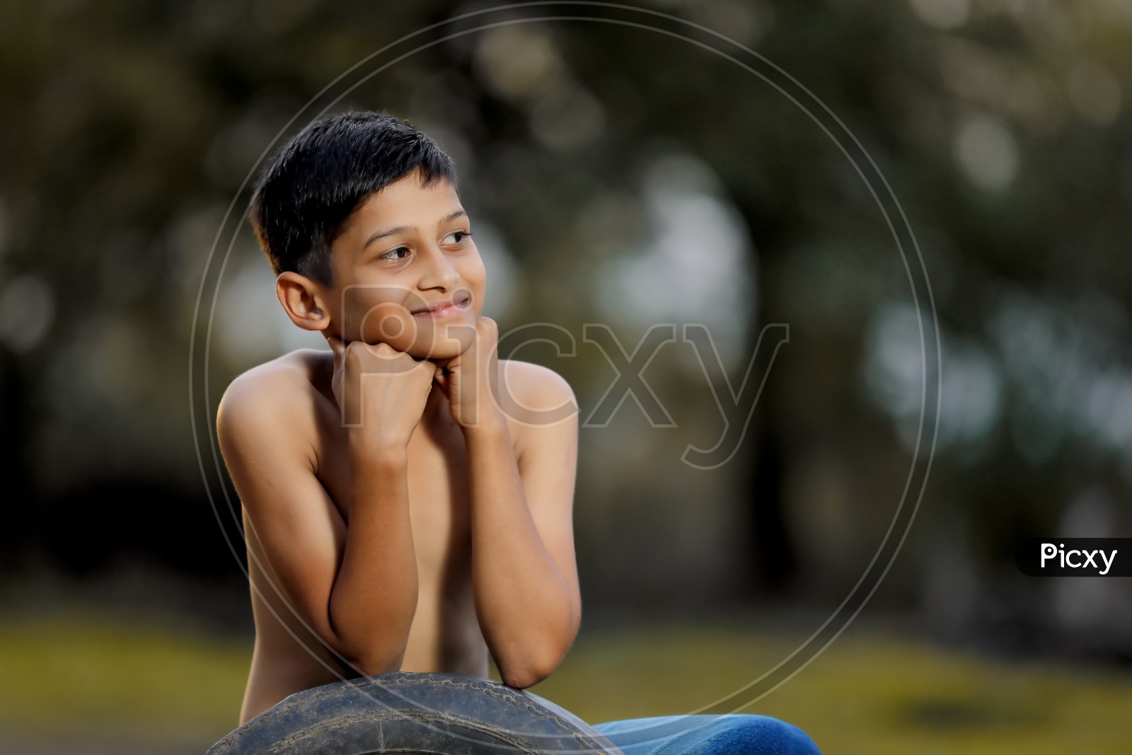 Indian Rural Boy With an Expression On Face Closeup Shot