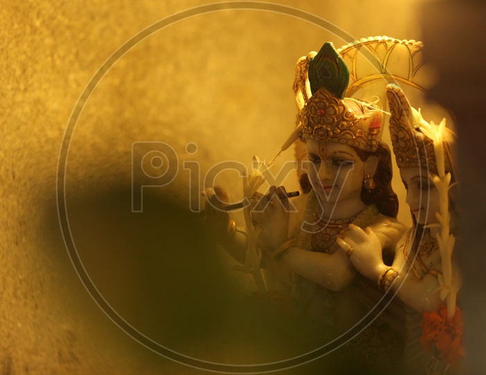 beautiful photograph of Radha Krishna idol