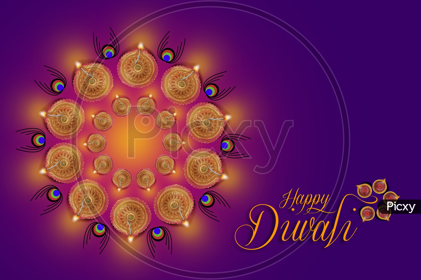 A Beautiful Greeting  template of an Indian Festival Diwali