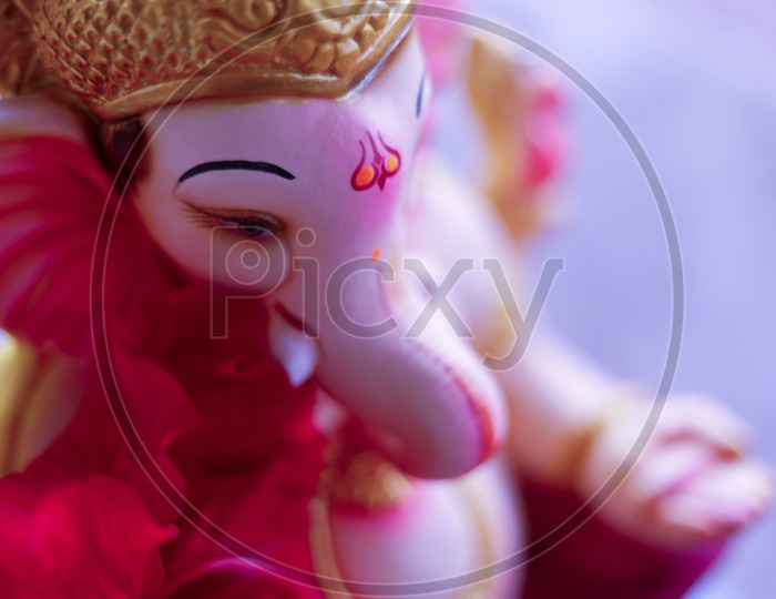 Close up shot of Lord Ganesha / Ganesh Idol