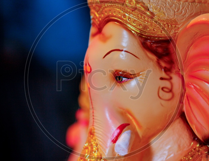 Close up shot of Lord Ganesh Idol