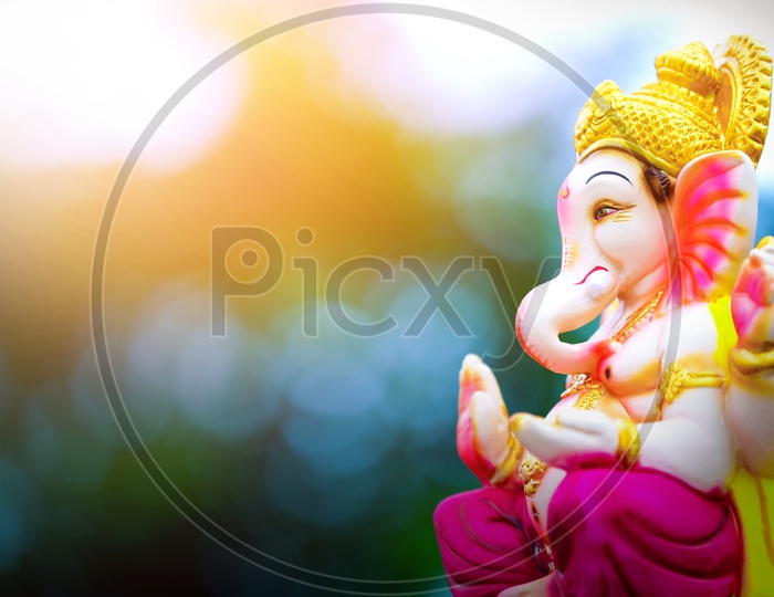Lord Ganesh Idol with beautiful Greenery /  Ganesha Idol