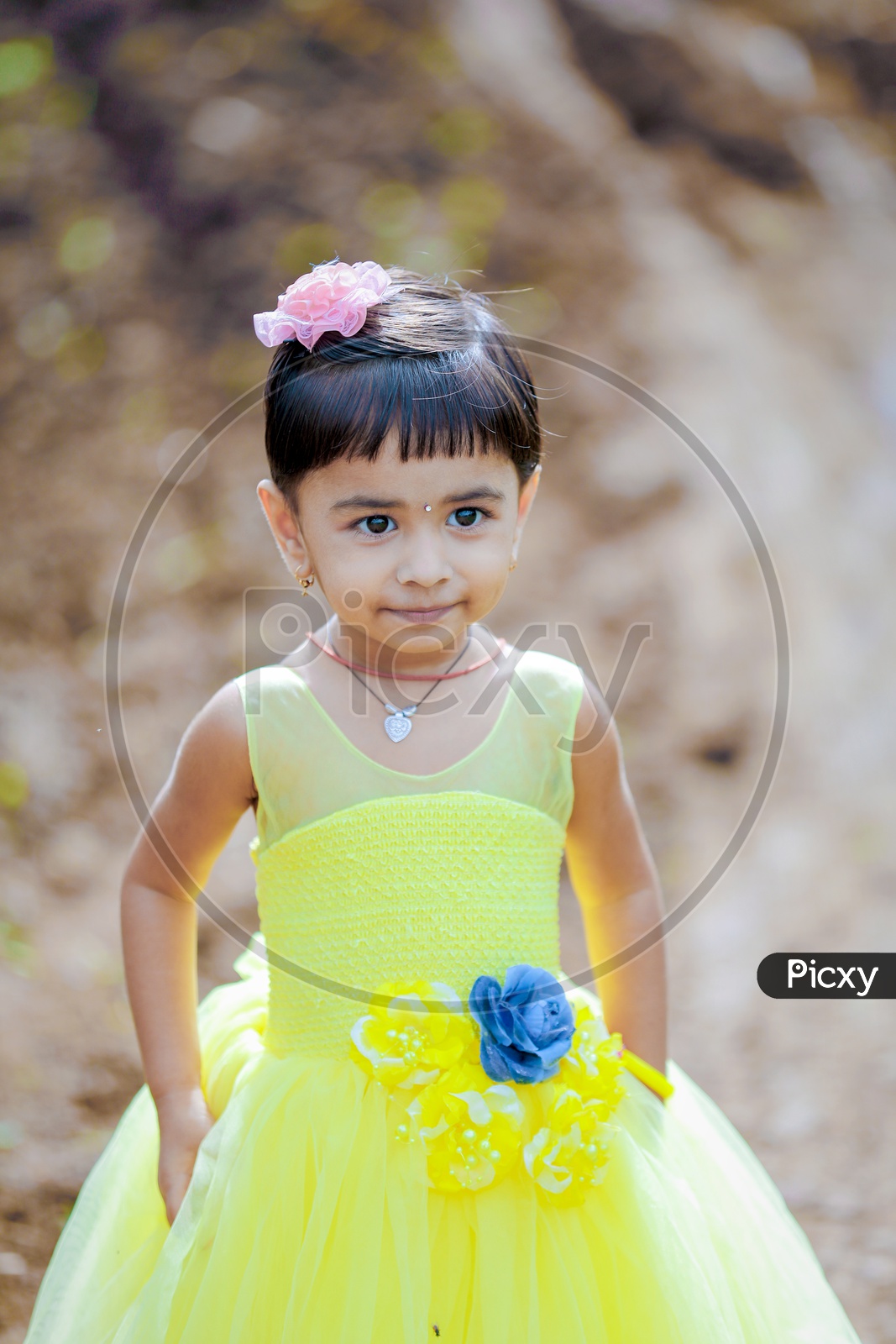 Indian Girl Child With Cute Expressions Closeup Shot