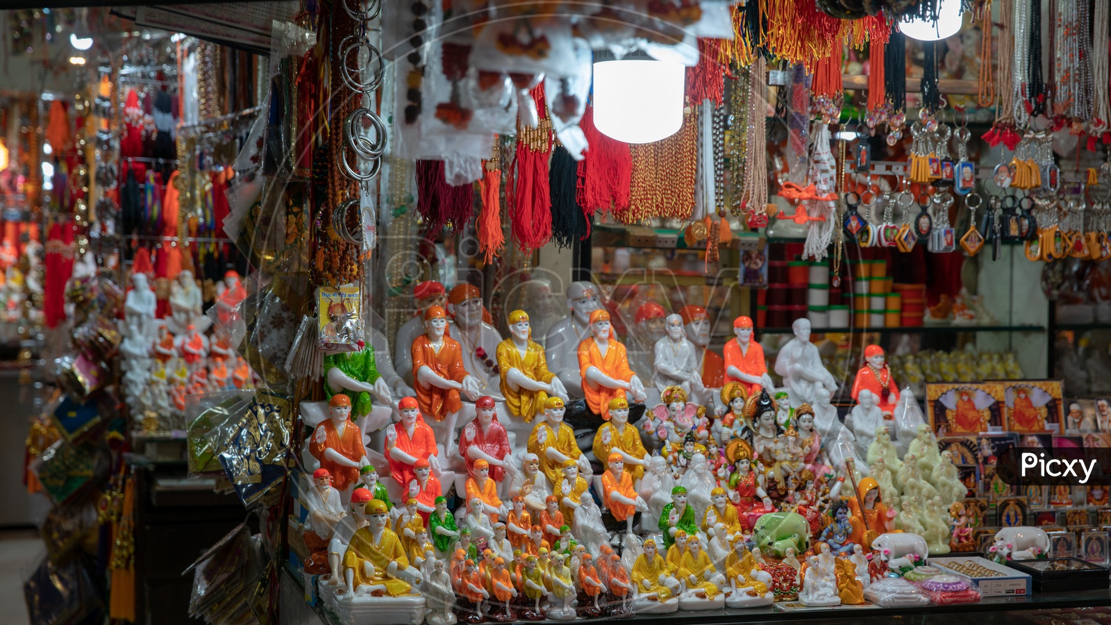 Indian Hindu God Idols Being Selling in a Shop