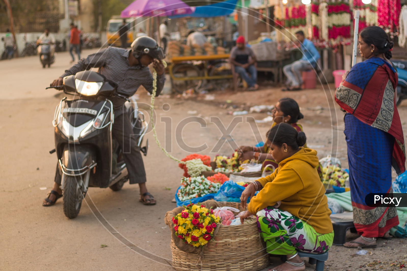 flower seller in market