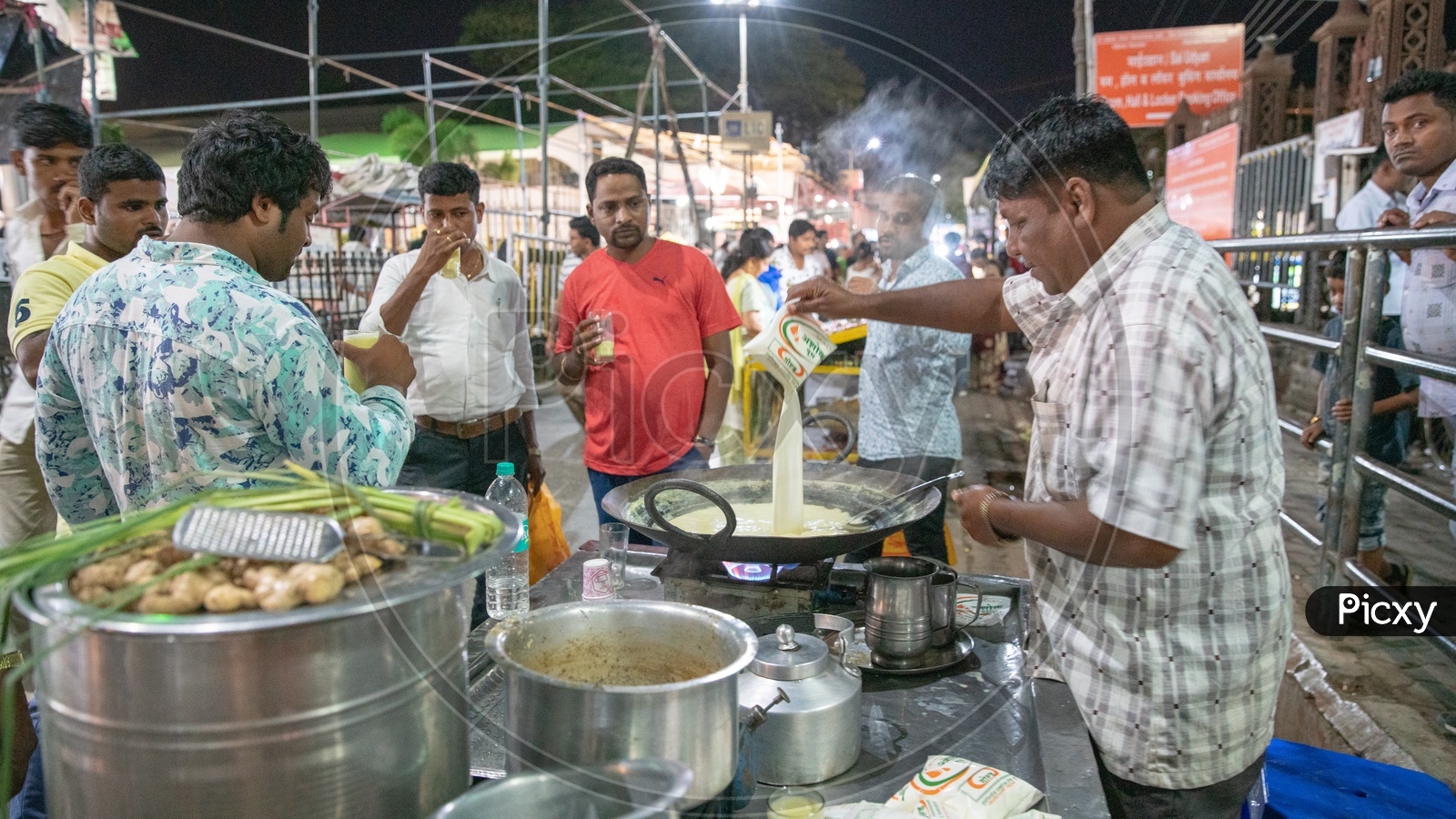 Hot Badam / Almond milk Vendor in a Street