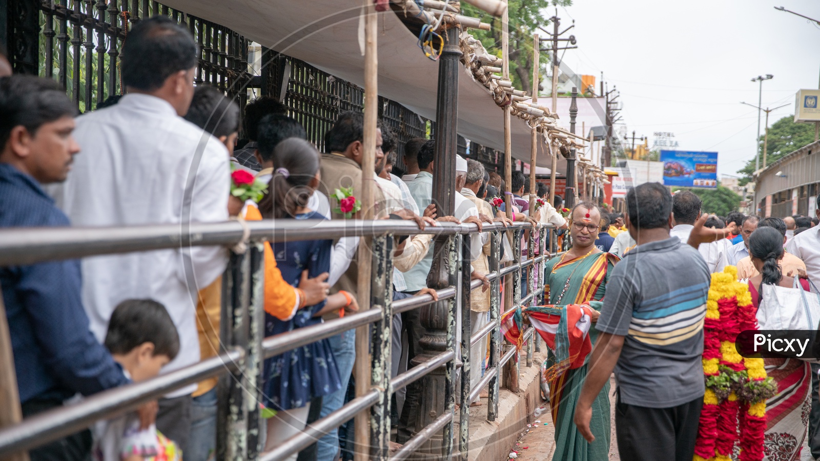 People waiting in Queue line  for Sai Baba Darshan